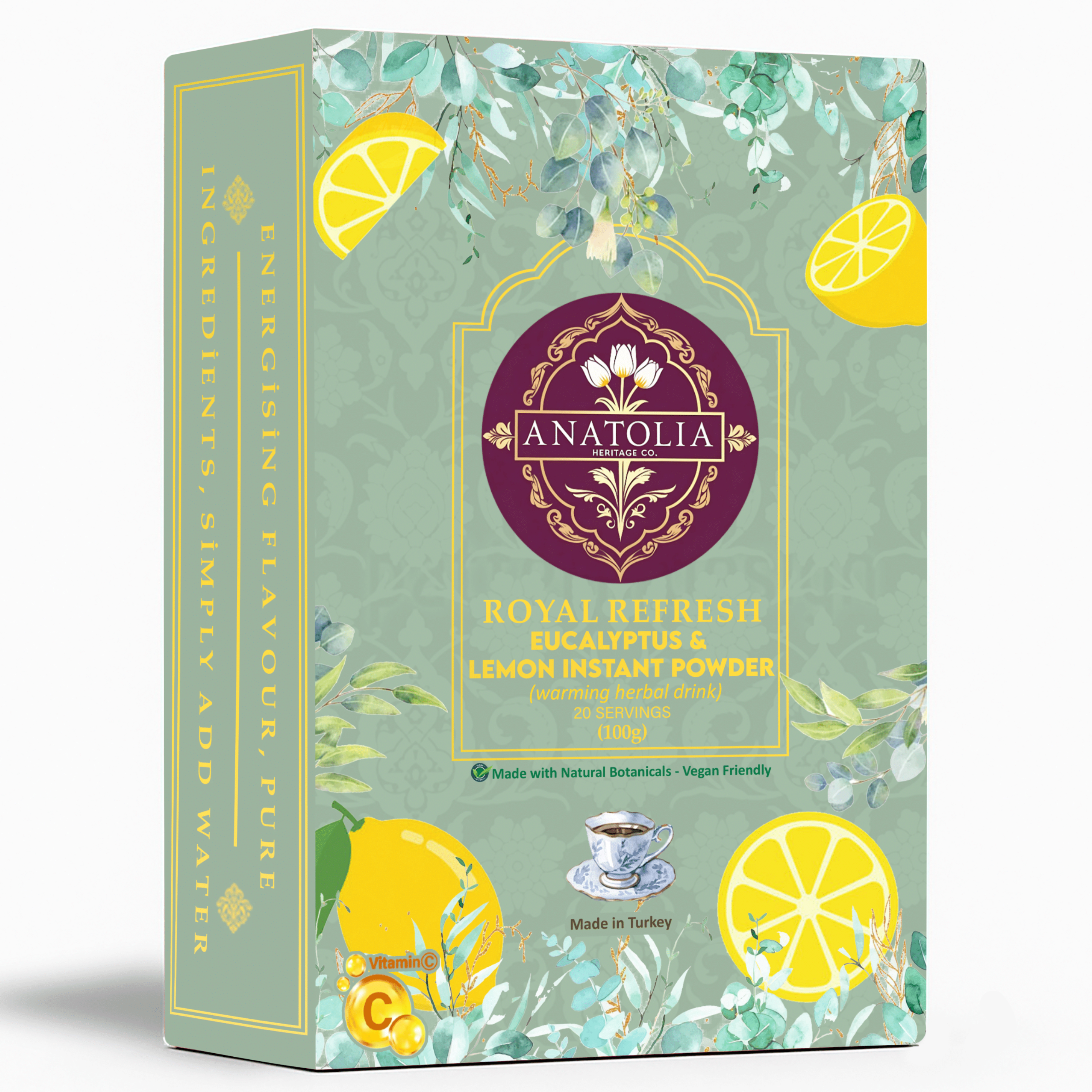 Turkish Eucalyptus Lemon Tea (Sultan Tea),Authentic Blend,100g,UK Stock